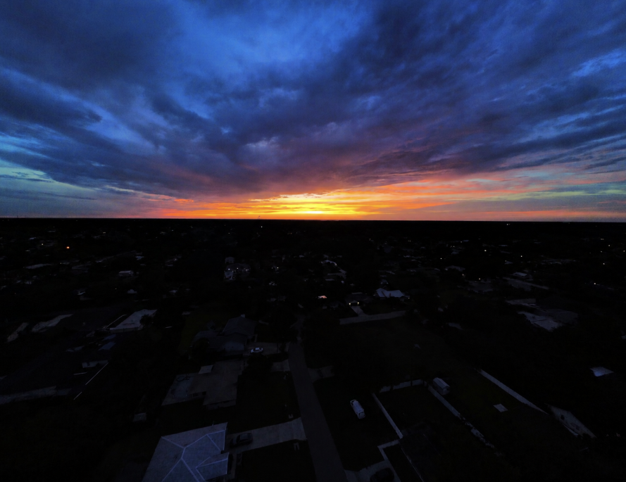 Colorful evening sunset over Port St. John